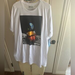 Fortnite Graphic Tee with Space Print - White/Black